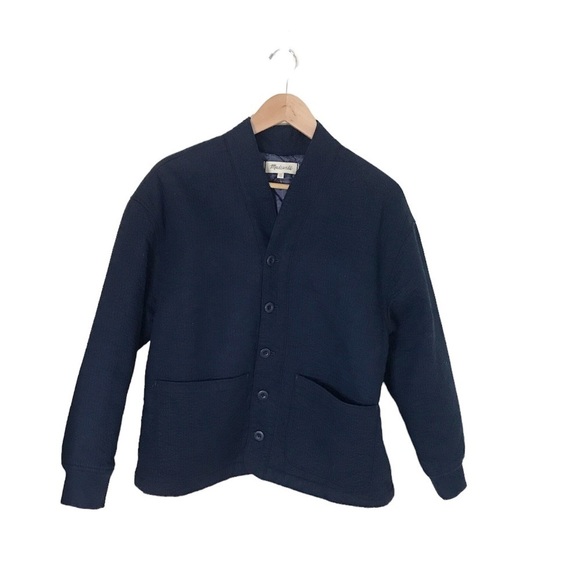 Madewell Blue Stitched-Texture Jacket NWT Womens Small - Picture 9 of 12